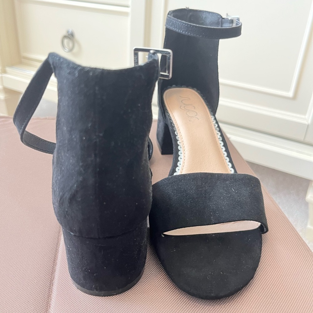 Sugar black suede heels, size 6.5, NEW - Picture 3 of 5